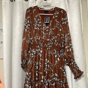 Brand New Brown Floral Dress
